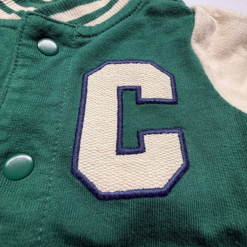 Carters 6M Green Varsity Letterman Team Captain Jumper One Piece Romper